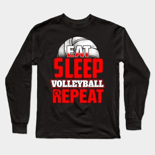 Eat sleep volleyball repeat Long Sleeve T-Shirt